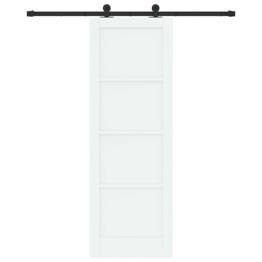 Sliding Door 73.5 x 211 cm Engineered Wood White and Black
