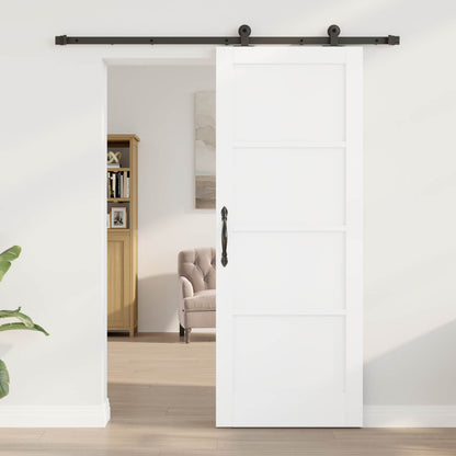 Sliding Door 78 x 202 cm Engineered Wood White and Black
