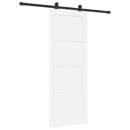 Sliding Door 78 x 202 cm Engineered Wood White and Black