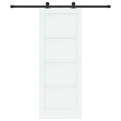 Sliding Door 78 x 202 cm Engineered Wood White and Black