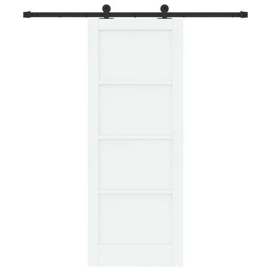 Sliding Door 78 x 202 cm Engineered Wood White and Black
