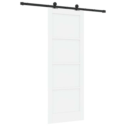 Sliding Door 78 x 211 cm Engineered Wood White and Black