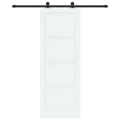 Sliding Door 78 x 211 cm Engineered Wood White and Black