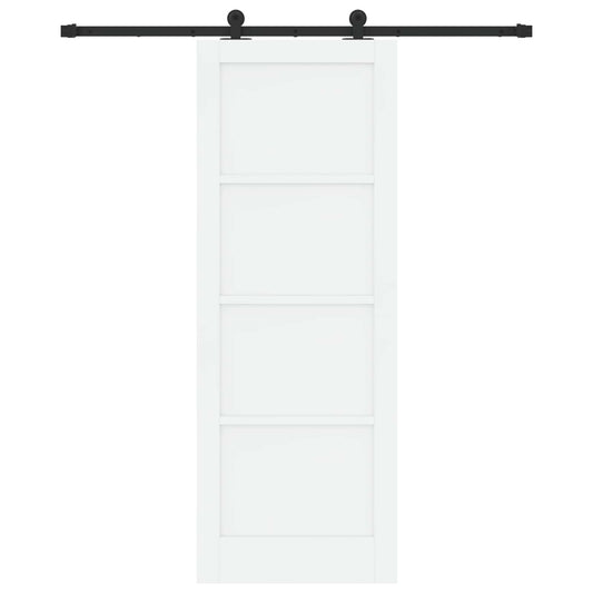 Sliding Door 78 x 211 cm Engineered Wood White and Black