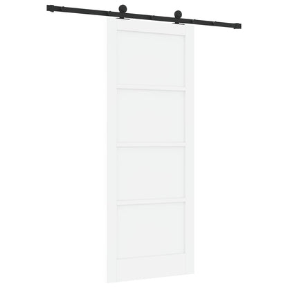 Sliding Door 83 x 211 cm Engineered Wood White and Black