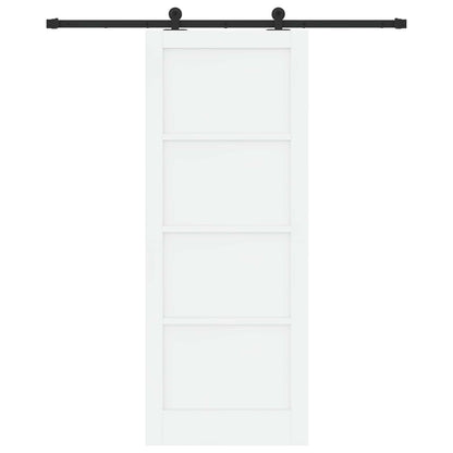 Sliding Door 83 x 211 cm Engineered Wood White and Black