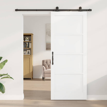 Sliding Door 86 x 211 cm Engineered Wood White and Black
