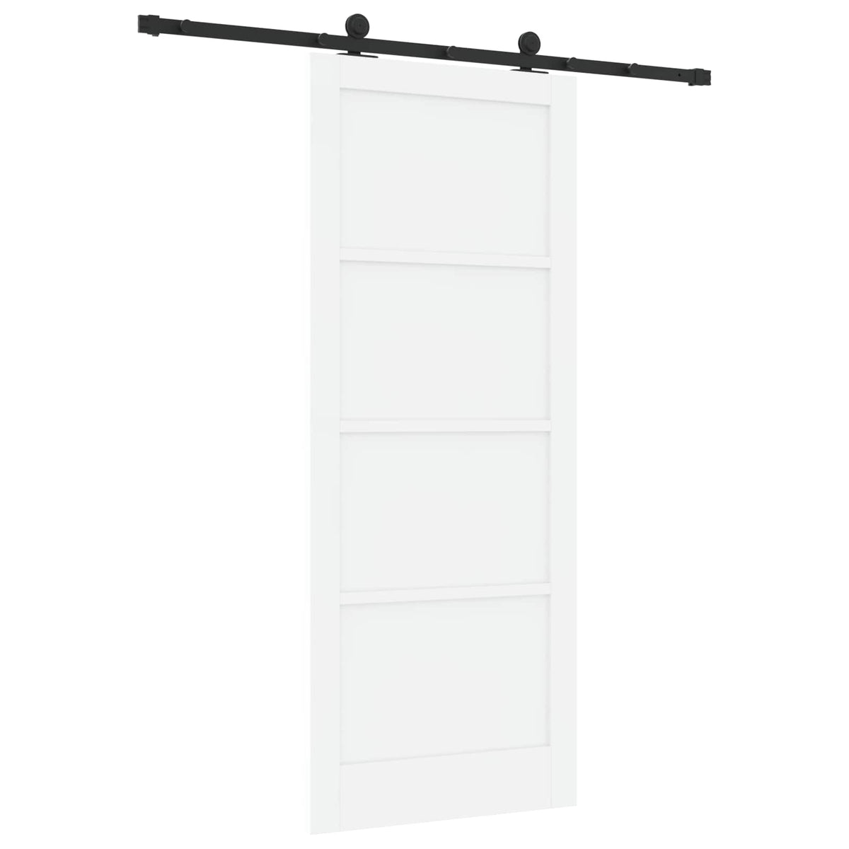 Sliding Door 86 x 211 cm Engineered Wood White and Black