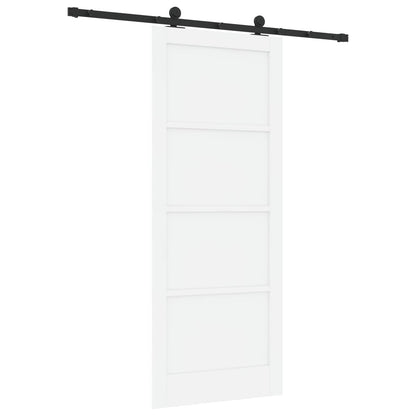 Sliding Door 86 x 211 cm Engineered Wood White and Black