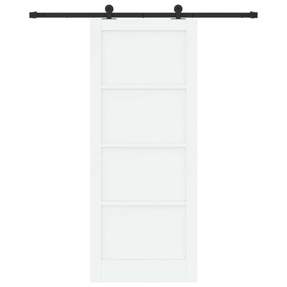 Sliding Door 86 x 211 cm Engineered Wood White and Black