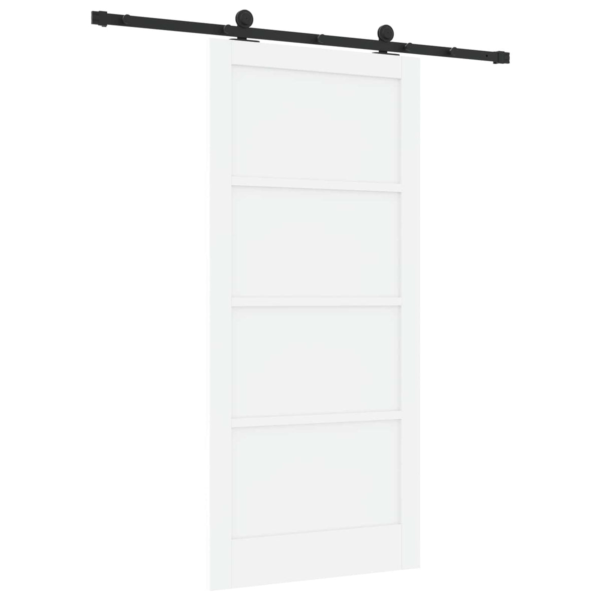 Sliding Door 93 x 202 cm Engineered Wood White and Black