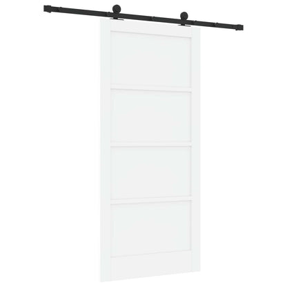 Sliding Door 93 x 202 cm Engineered Wood White and Black