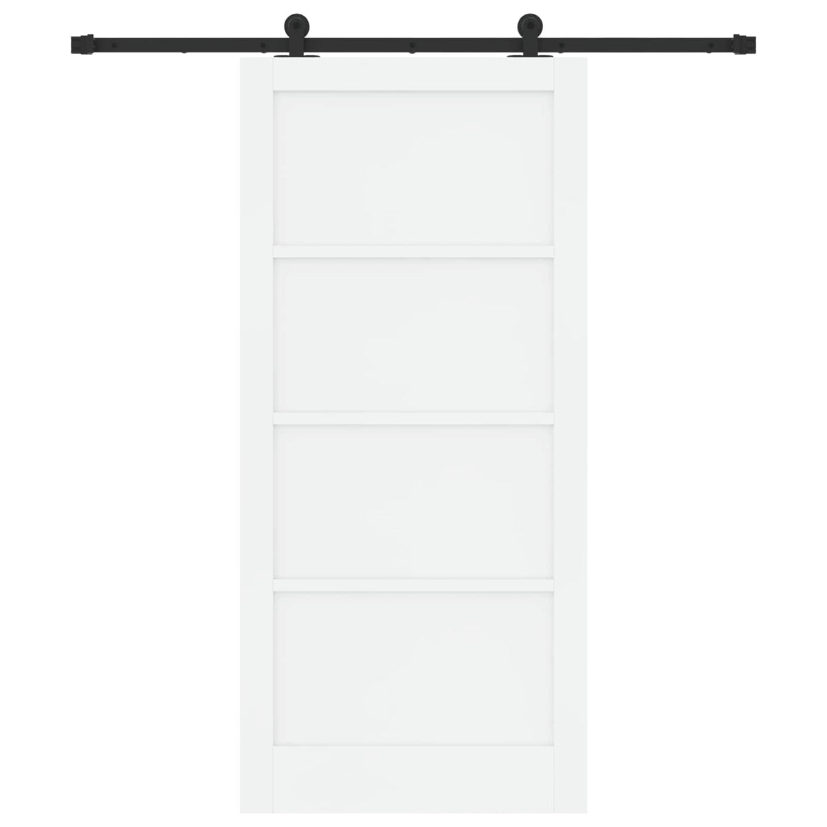 Sliding Door 93 x 202 cm Engineered Wood White and Black