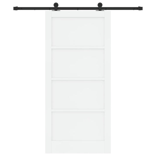 Sliding Door 93 x 202 cm Engineered Wood White and Black
