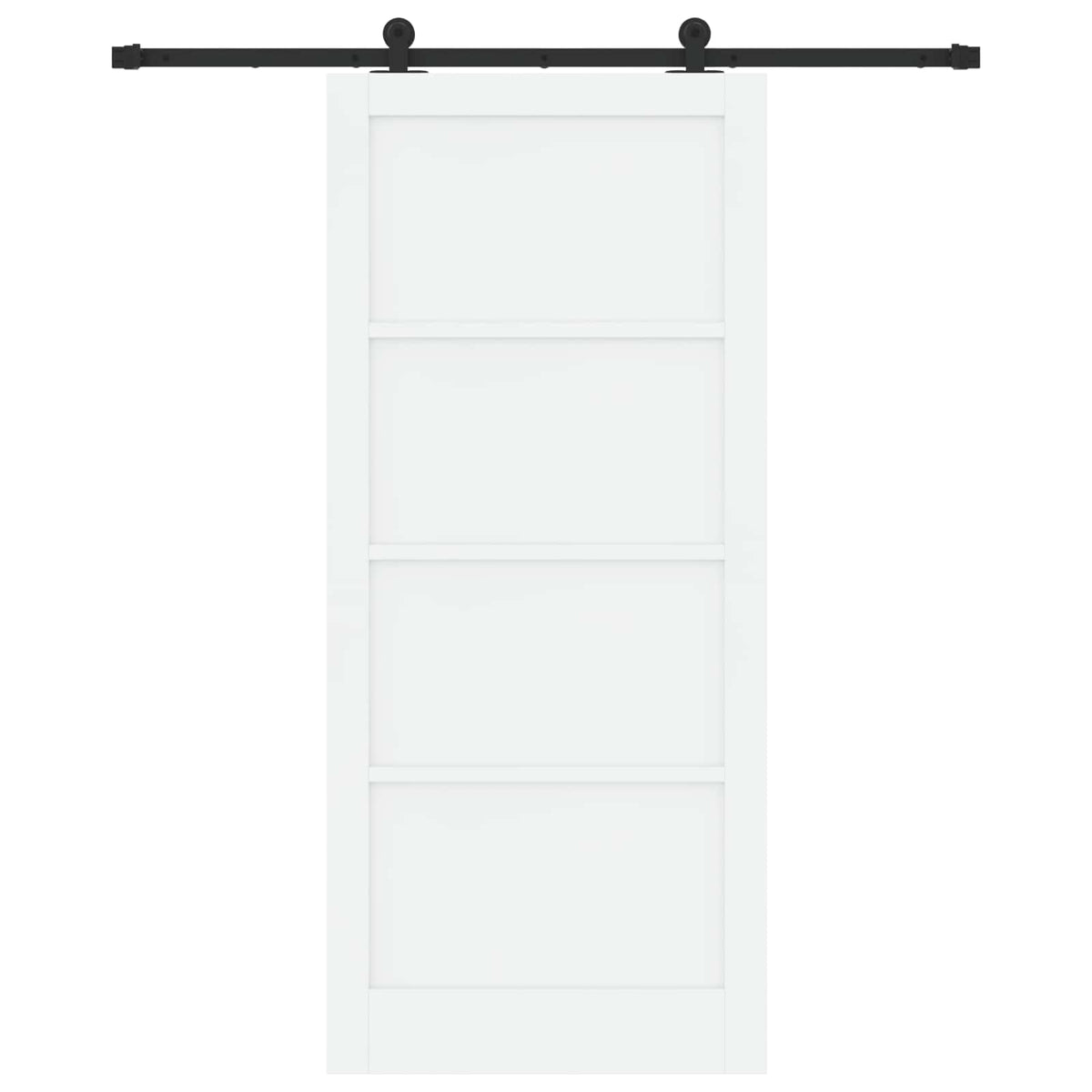 Sliding Door 93 x 211 cm Engineered Wood White and Black