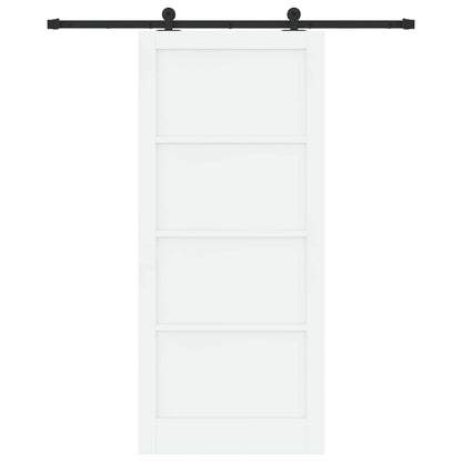 Sliding Door 93 x 211 cm Engineered Wood White and Black