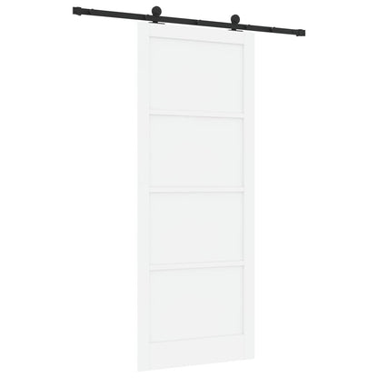 Sliding Door 93 x 232 cm Engineered Wood White and Black