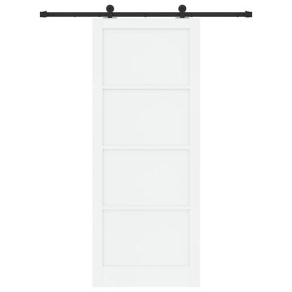 Sliding Door 93 x 232 cm Engineered Wood White and Black
