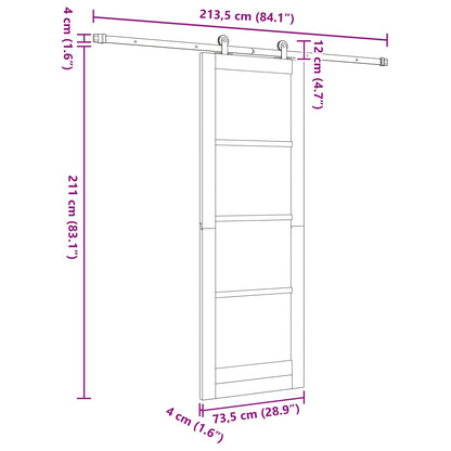 Sliding Door ORKDAL 73.5 x 211 cm Engineered Wood