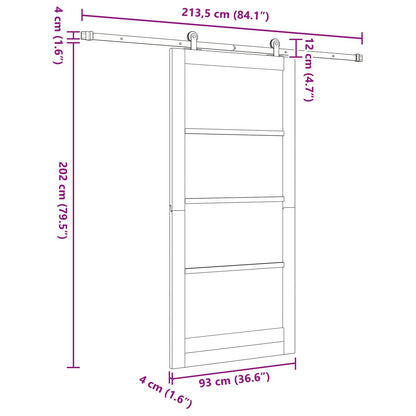 Sliding Door ORKDAL 93 x 202 cm Engineered Wood