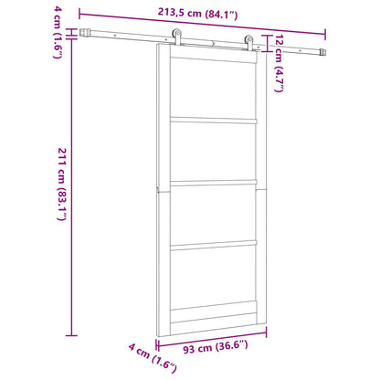 Sliding Door ORKDAL 93 x 211 cm Engineered Wood