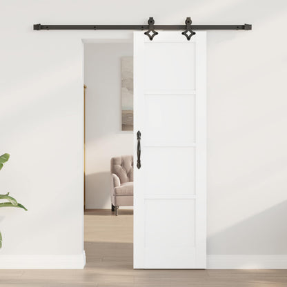 Sliding Door 61 x 198.5 cm Engineered Wood White and Black
