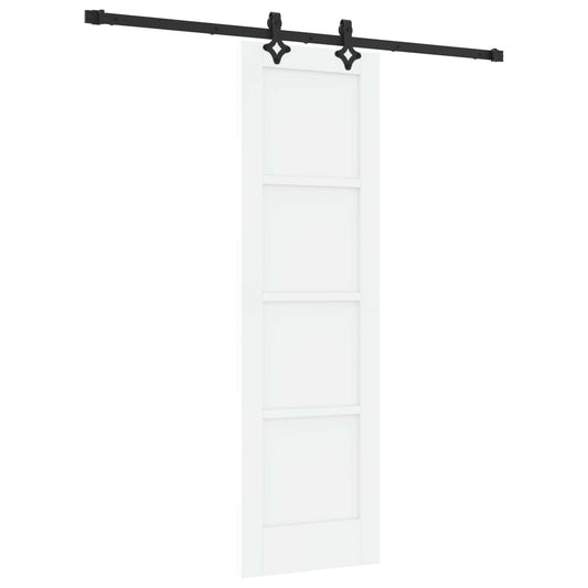 Sliding Door 61 x 198.5 cm Engineered Wood White and Black