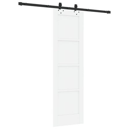 Sliding Door 61 x 198.5 cm Engineered Wood White and Black