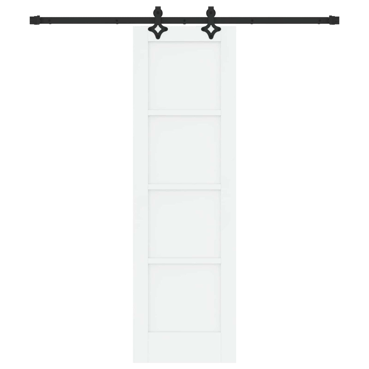 Sliding Door 61 x 198.5 cm Engineered Wood White and Black