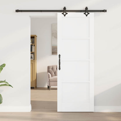 Sliding Door 73.5 x 198.5 cm Engineered Wood White and Black