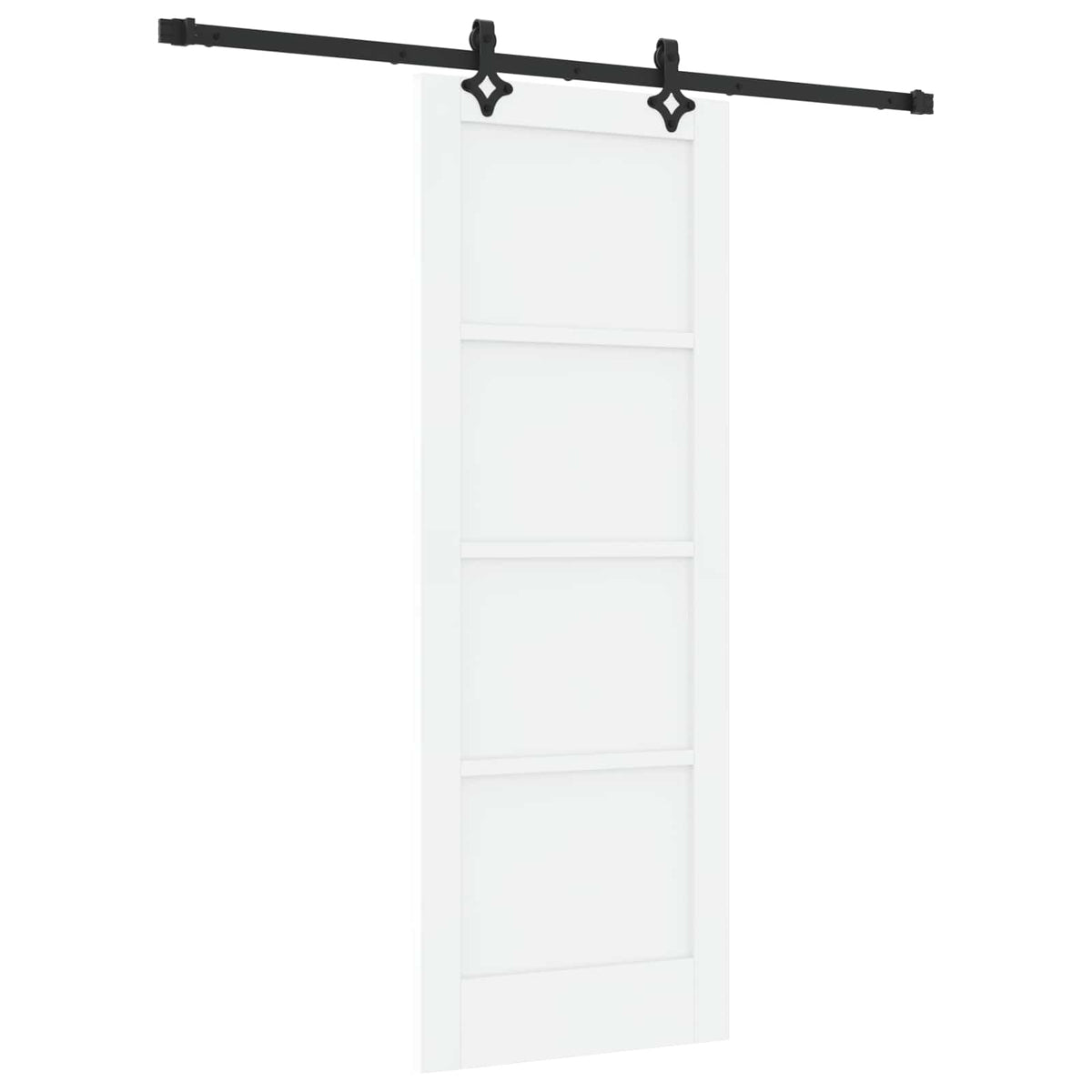 Sliding Door 73.5 x 198.5 cm Engineered Wood White and Black