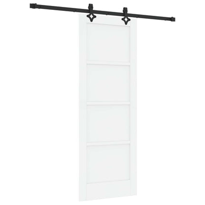 Sliding Door 73.5 x 198.5 cm Engineered Wood White and Black