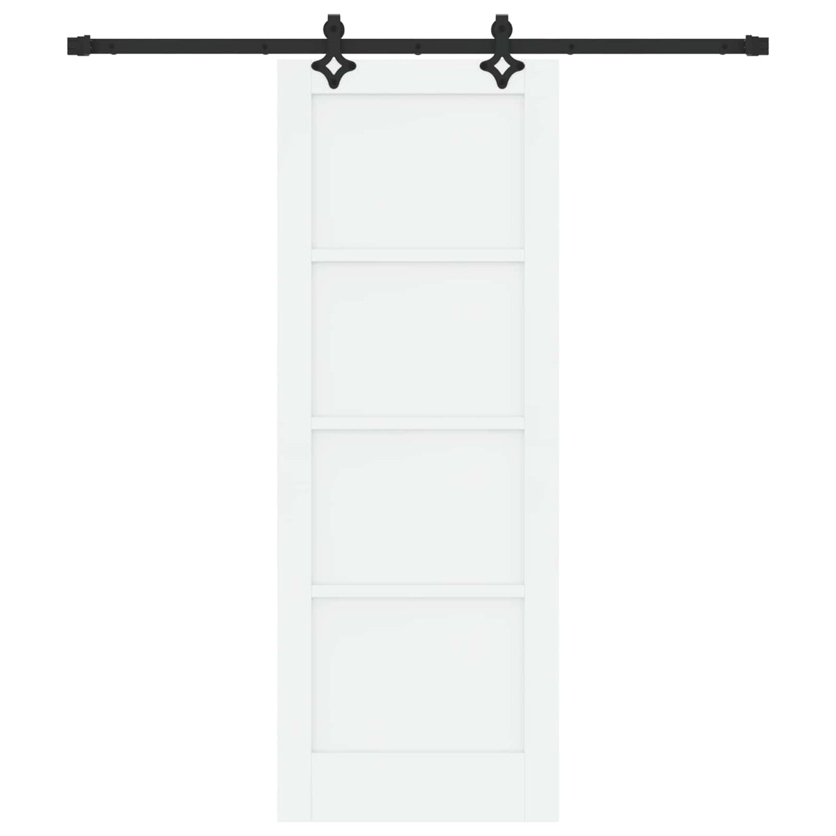 Sliding Door 73.5 x 198.5 cm Engineered Wood White and Black