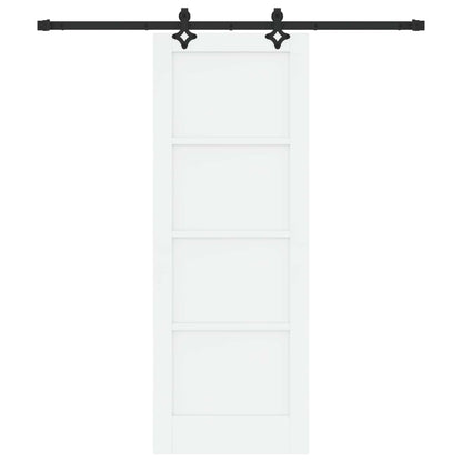 Sliding Door 73.5 x 198.5 cm Engineered Wood White and Black