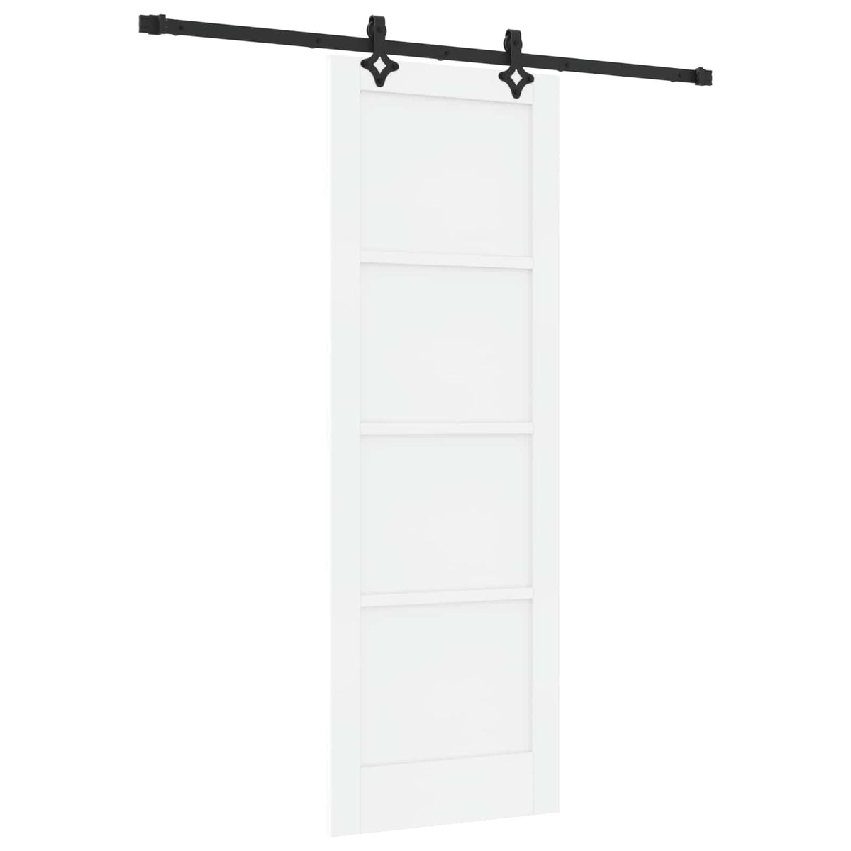 Sliding Door 73.5 x 211 cm Engineered Wood White and Black