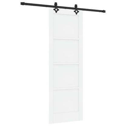 Sliding Door 73.5 x 211 cm Engineered Wood White and Black