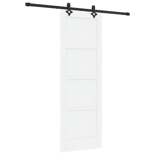 Sliding Door 73.5 x 211 cm Engineered Wood White and Black