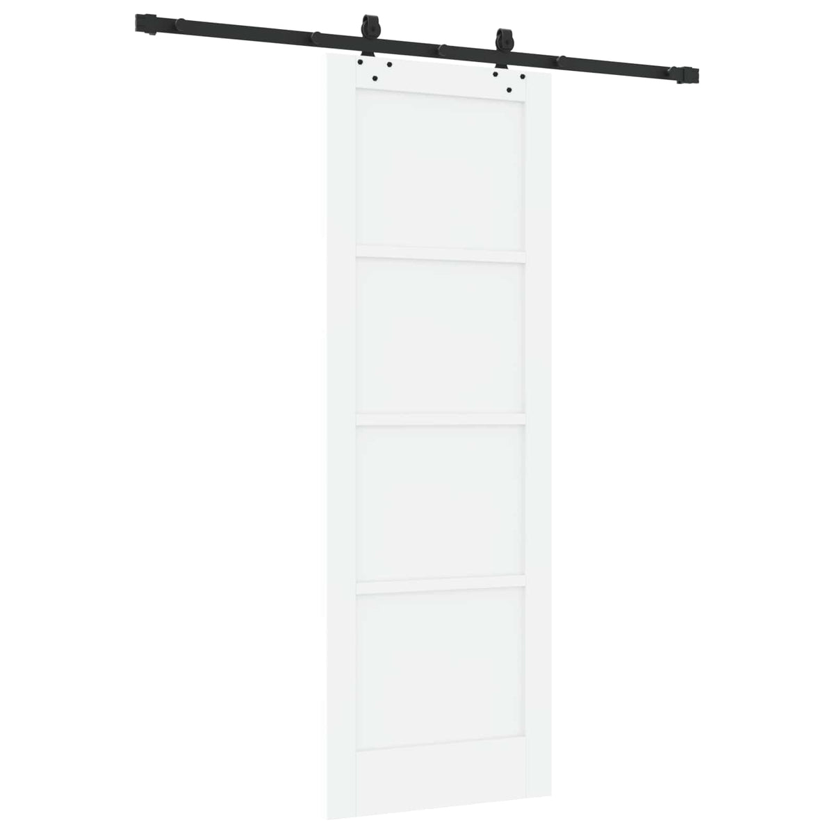 Sliding Door 73.5 x 211 cm Engineered Wood White and Black