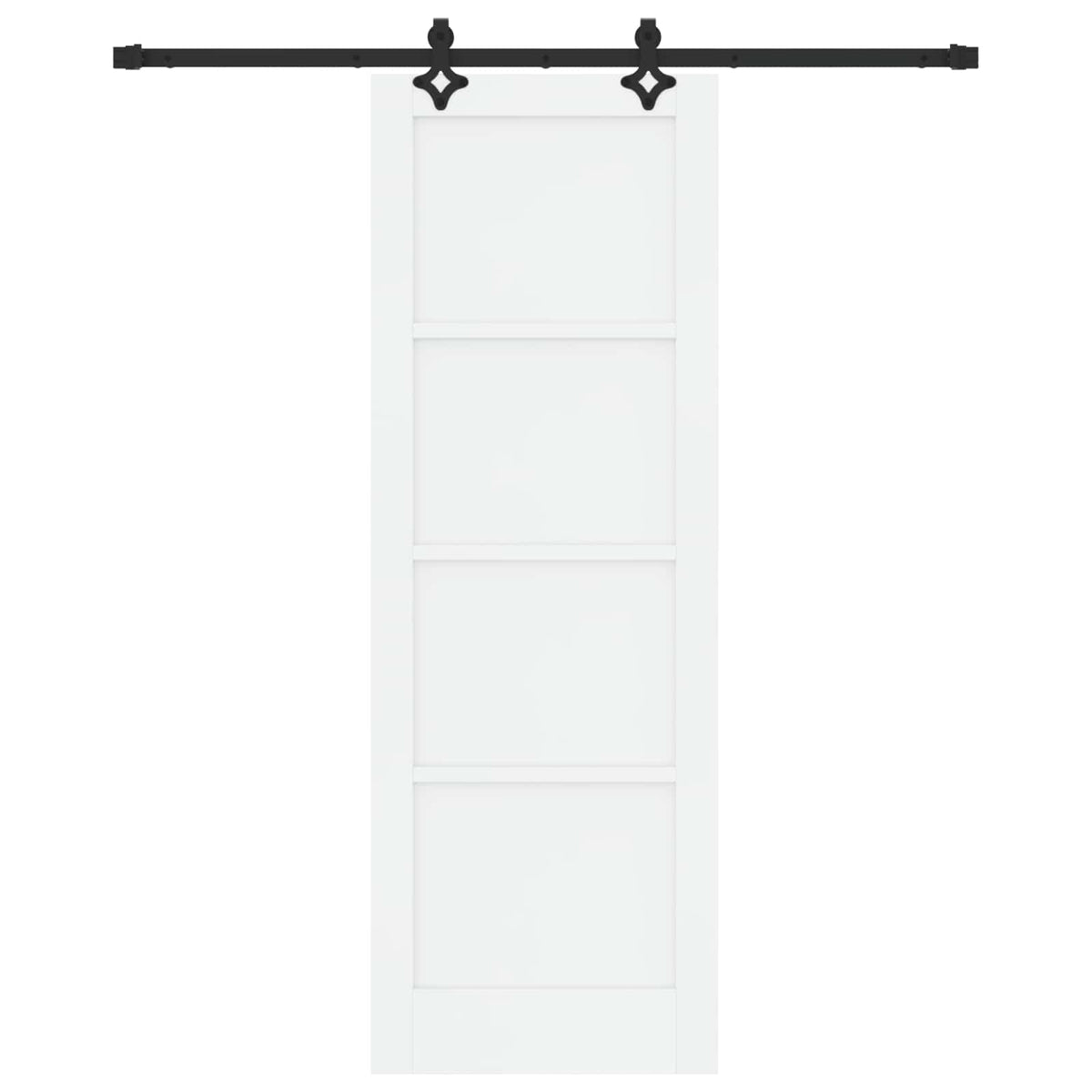 Sliding Door 73.5 x 211 cm Engineered Wood White and Black