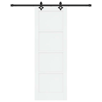 Sliding Door 73.5 x 211 cm Engineered Wood White and Black