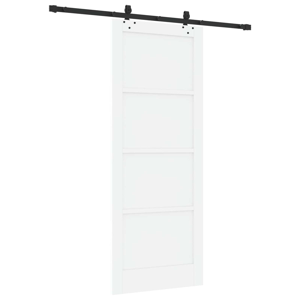 Sliding Door 83 x 211 cm Engineered Wood White and Black