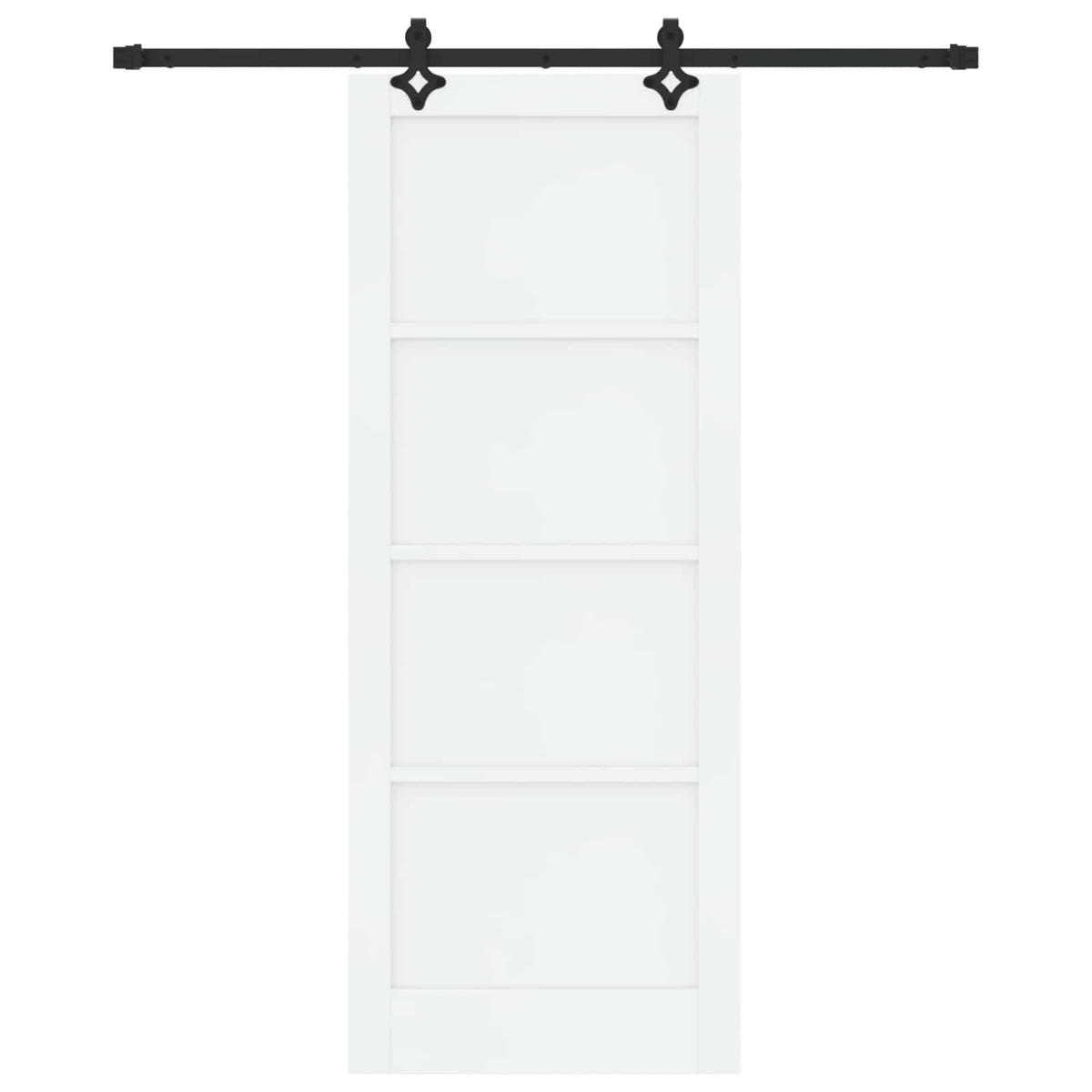 Sliding Door 83 x 211 cm Engineered Wood White and Black