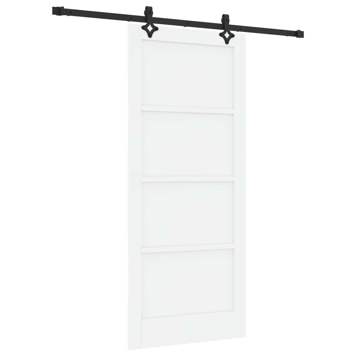 Sliding Door 86 x 198.5 cm Engineered Wood White and Black