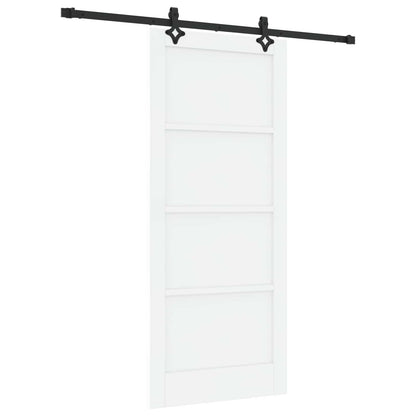 Sliding Door 86 x 198.5 cm Engineered Wood White and Black