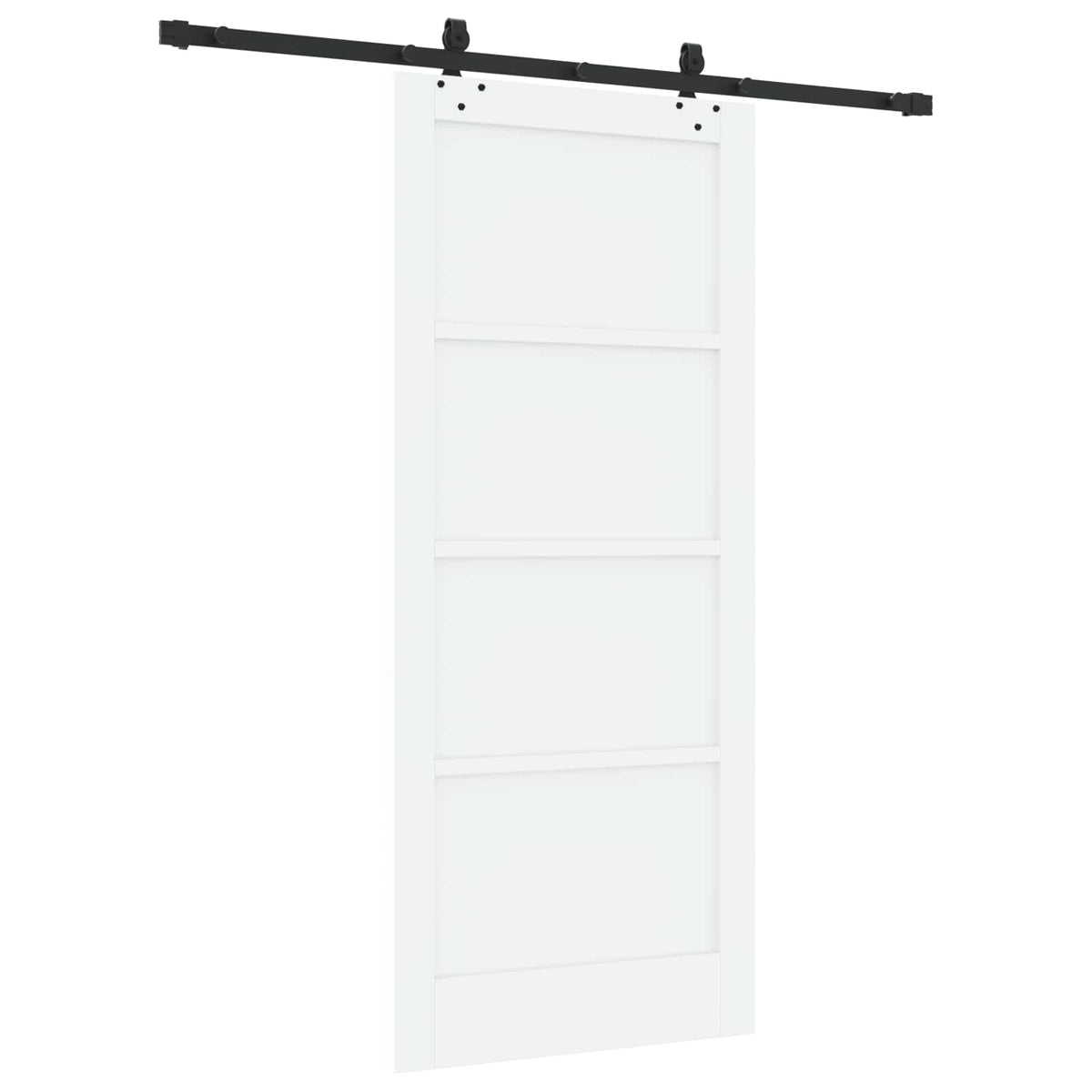 Sliding Door 86 x 198.5 cm Engineered Wood White and Black