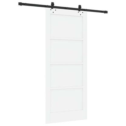 Sliding Door 86 x 198.5 cm Engineered Wood White and Black