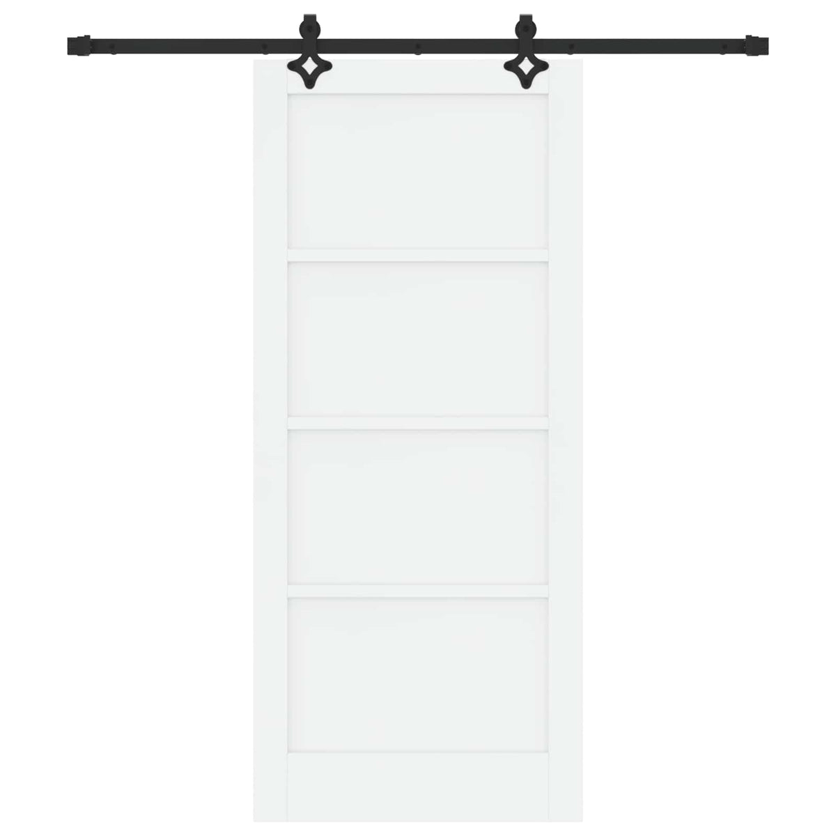 Sliding Door 86 x 198.5 cm Engineered Wood White and Black