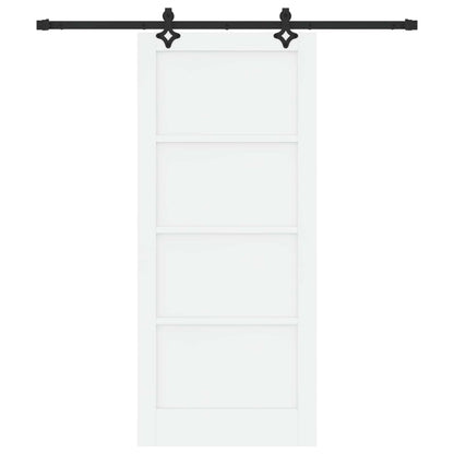 Sliding Door 86 x 198.5 cm Engineered Wood White and Black
