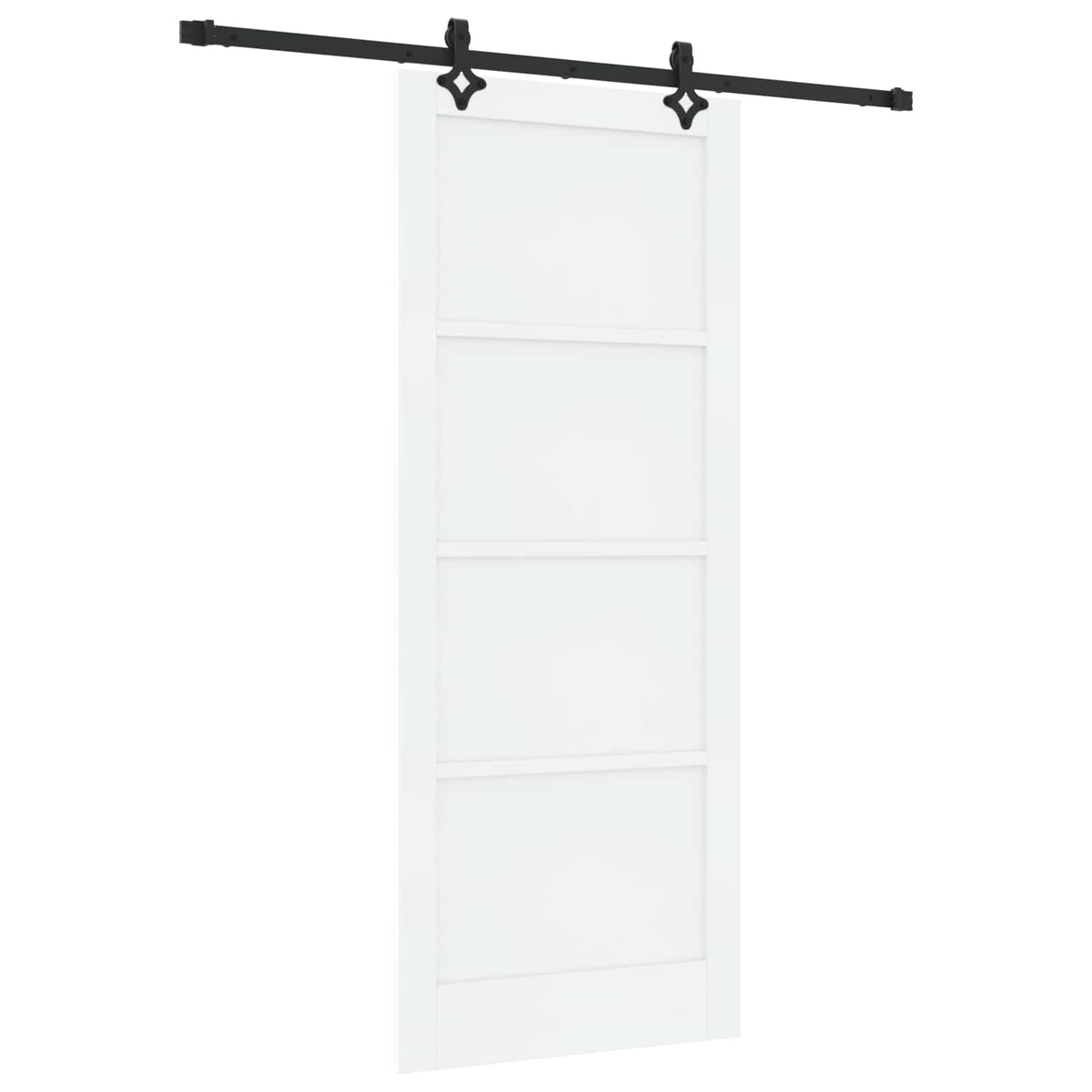 Sliding Door 86 x 211 cm Engineered Wood White and Black