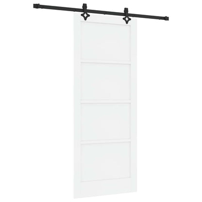 Sliding Door 86 x 211 cm Engineered Wood White and Black
